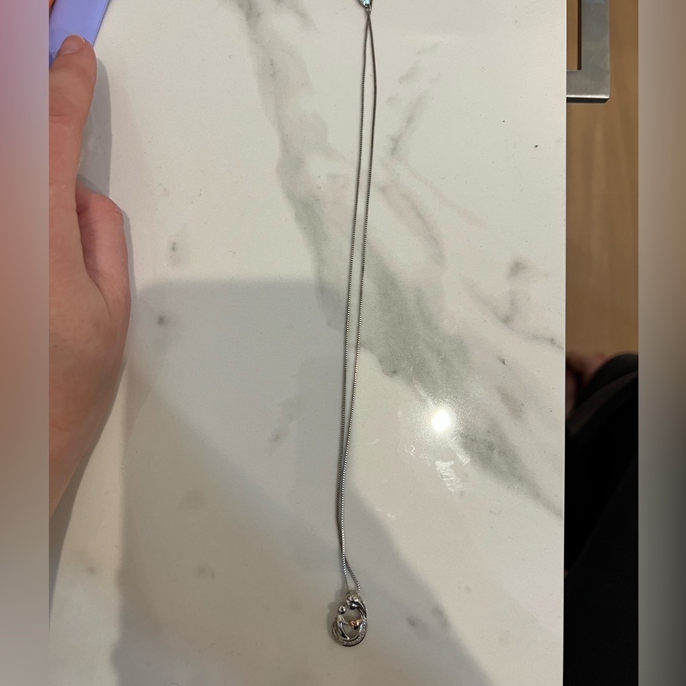 Mother Daughter Sterling Silver Necklace - Picture 6 of 6